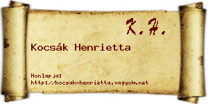 Kocsák Henrietta névjegykártya